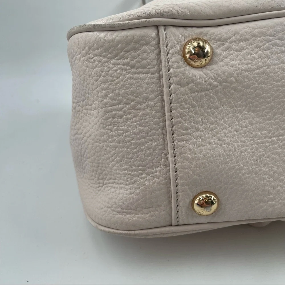 Michael Kors Fulton East West Bone Leather Shoulder Bag with Double Handles